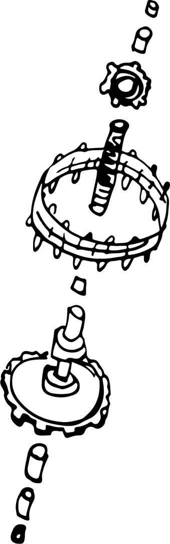 Transparent Cogs and Gears Illustration on White Background