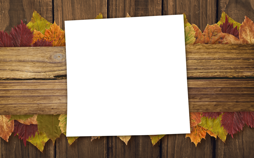 Blank Transparent Page on Rustic Wooden Background with Autumn Leaves - Download Free Stock Images Pikwizard.com