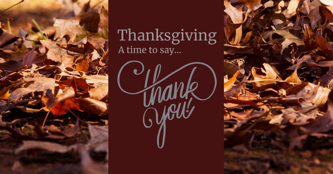 Thanksgiving Autumn Leaves with Elegant Thank You Message