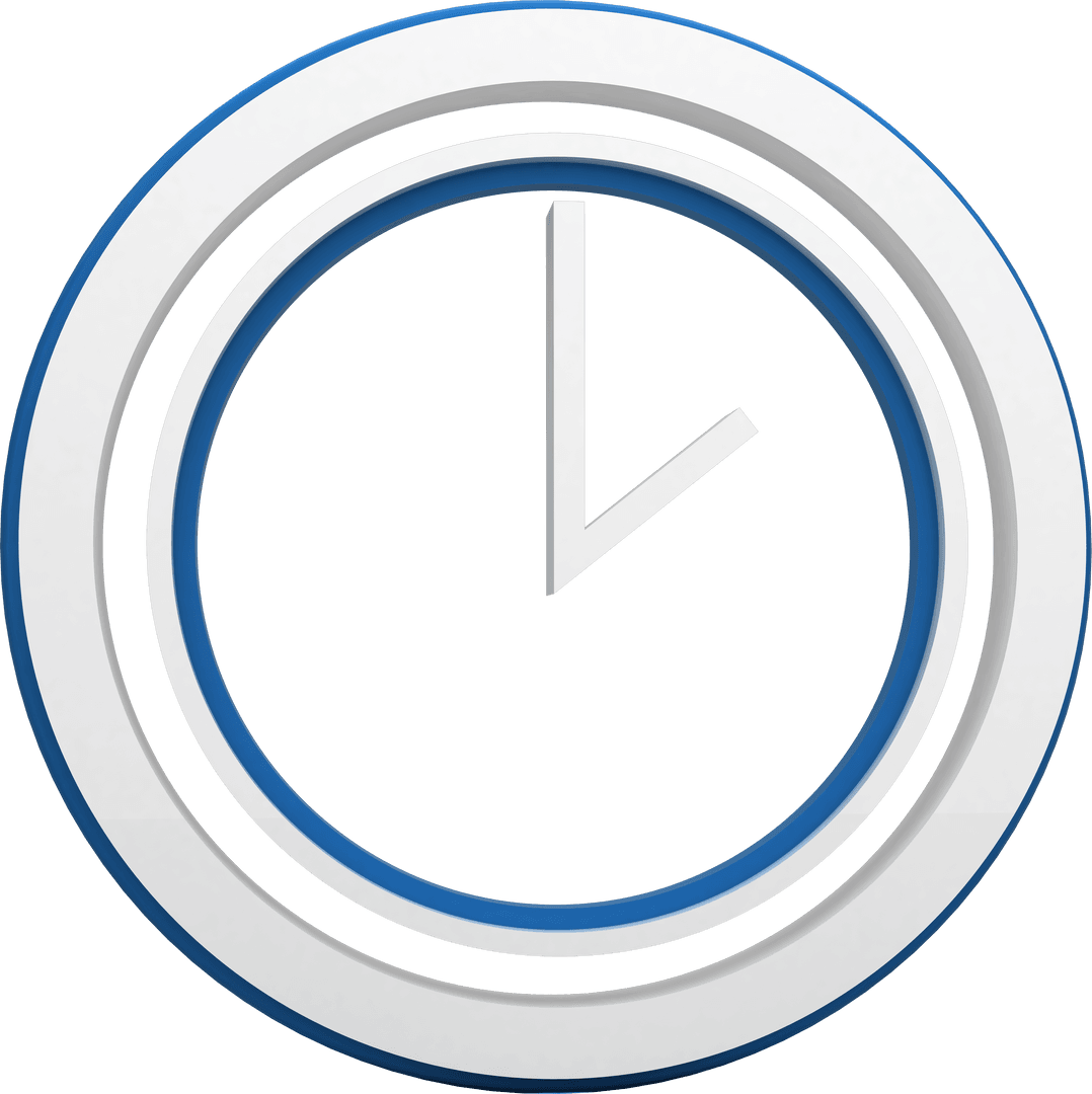 Abstract Blue and White Transparent Clock Symbol