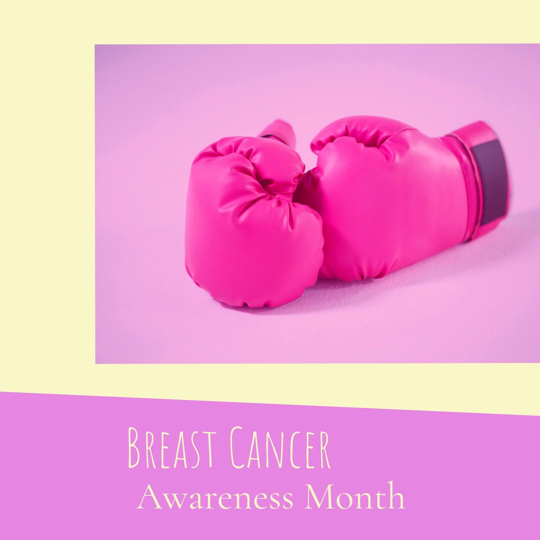 Pink Boxing Gloves Promoting Breast Cancer Awareness Month - Download Free Stock Templates Pikwizard.com