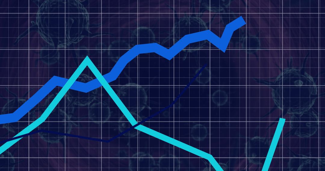 Data Trends Visualization Over Virus Background