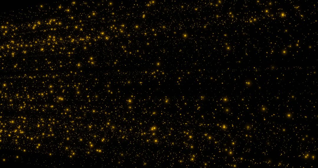 Glowing Yellow Dots on Black Artificial Galaxy Animation Background