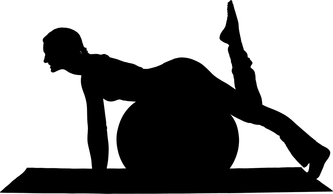 Woman Practicing Yoga Using Transparent Fitness Ball