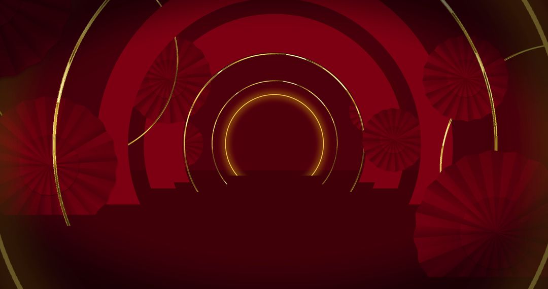 Chinese New Year Festive Background with Red Patterns Design