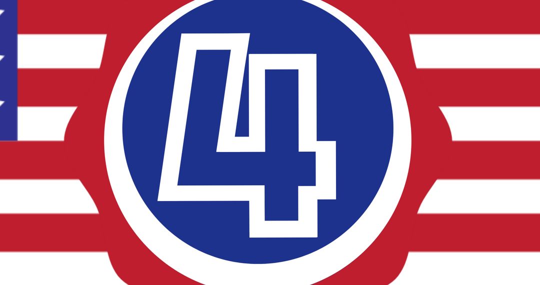 Number 4 with American Flag Theme