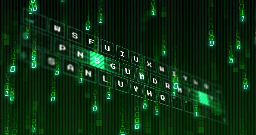 Matrix-Style Digital Data Stream with Binary Elements - Free Images, Stock Photos and Pictures on Pikwizard.com