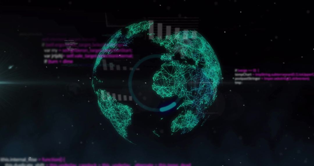 Digital Globe With Network Connections in Dark Space