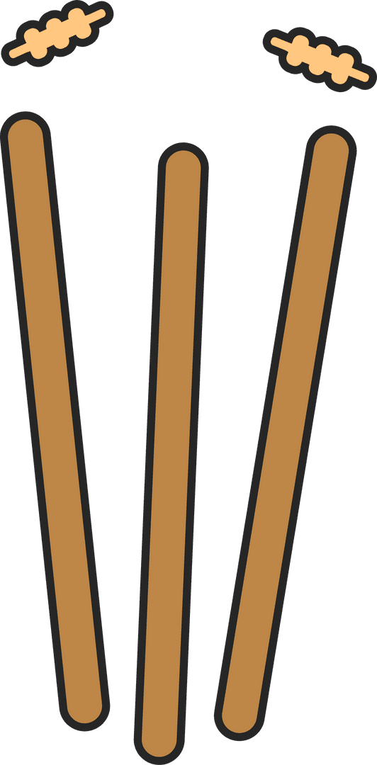 Minimalist Cricket Wicket Illustration on Transparent Background