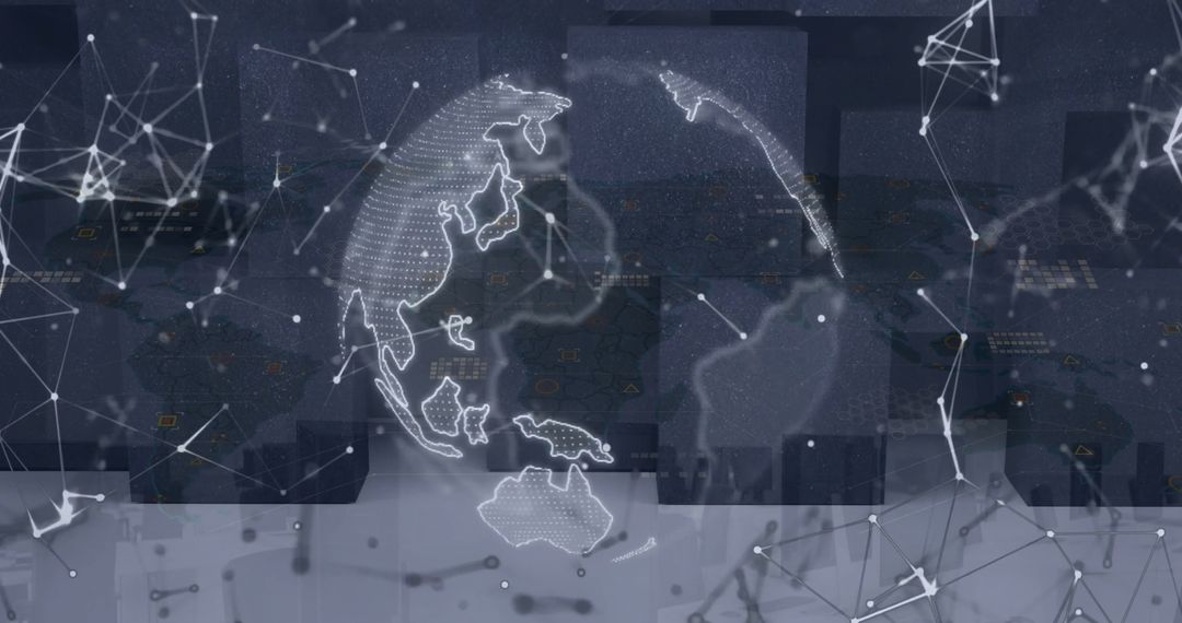 Abstract Globe with Digital Data Connections in Space