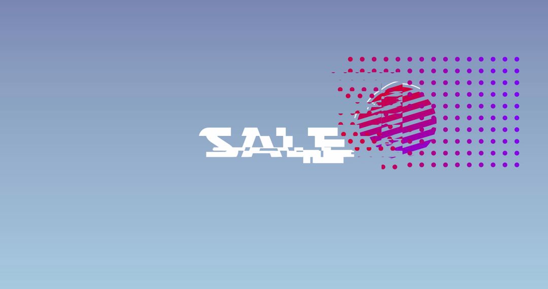 Glitch Art Sale Design with Geometric Shapes and Gradient Background