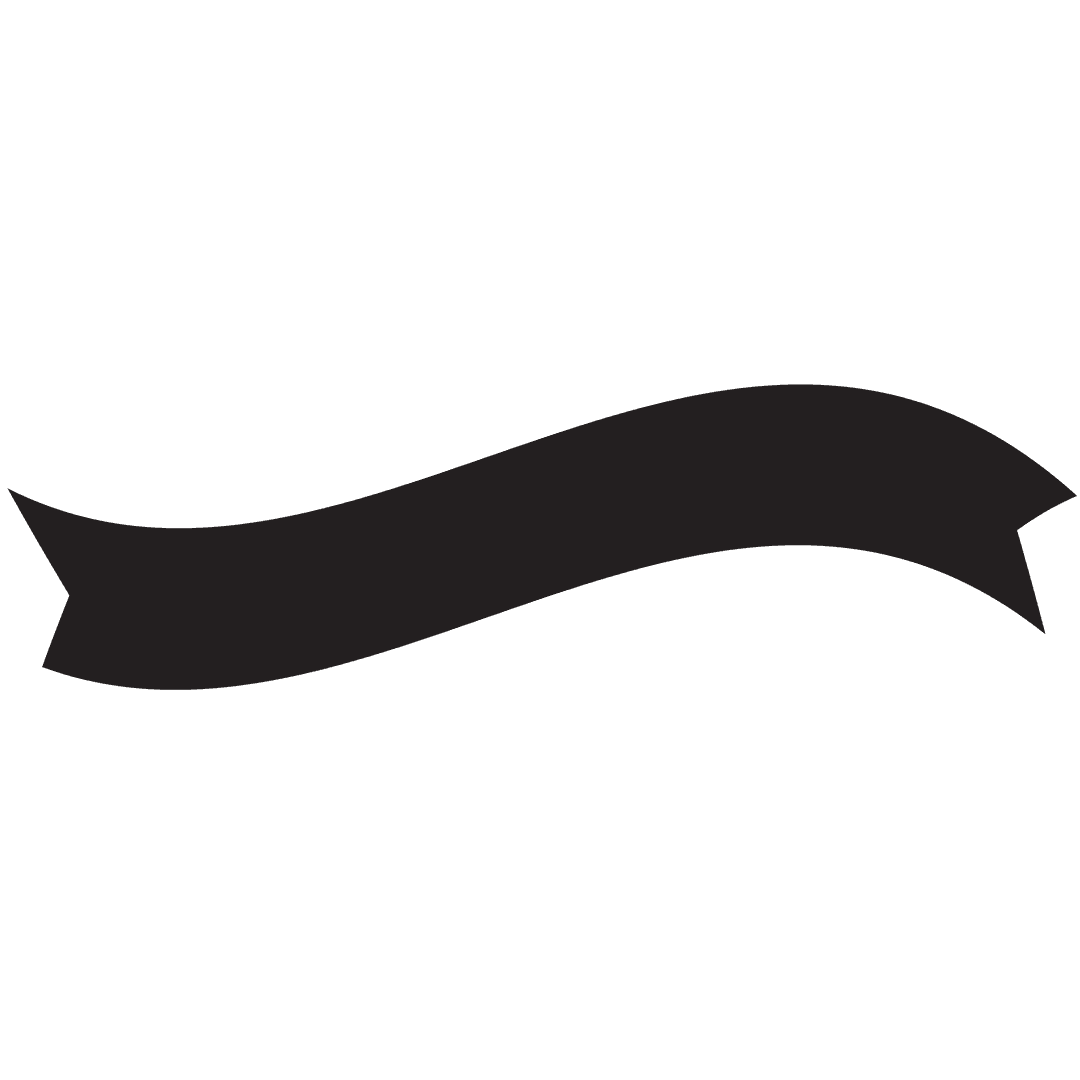 Black Banner Ribbon with Copy Space on Transparent Background