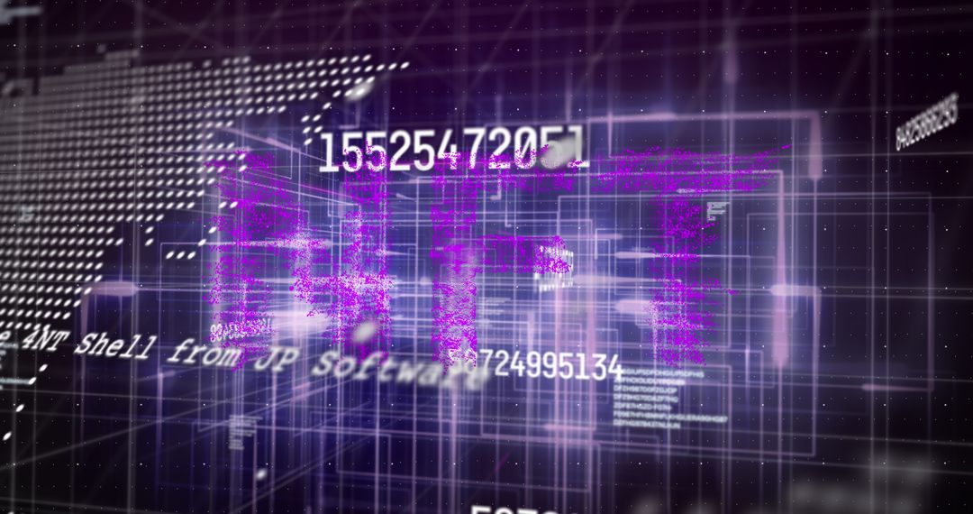Digital NFT Text with Data Processing Background