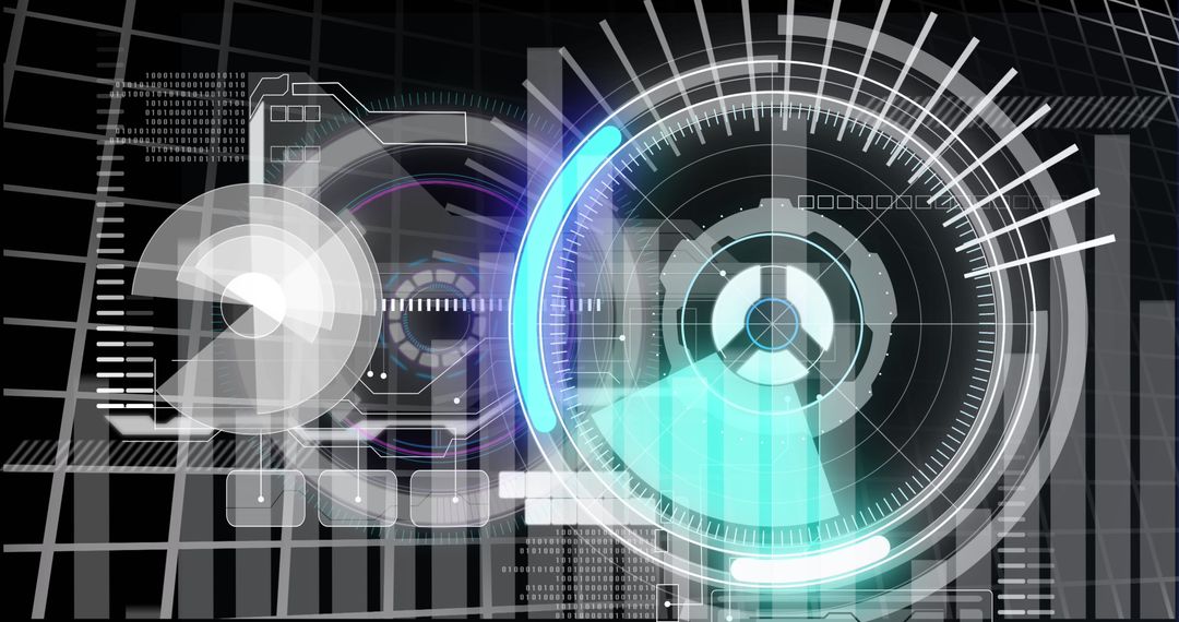 Futuristic Digital Interface with Processing Dashboard Elements