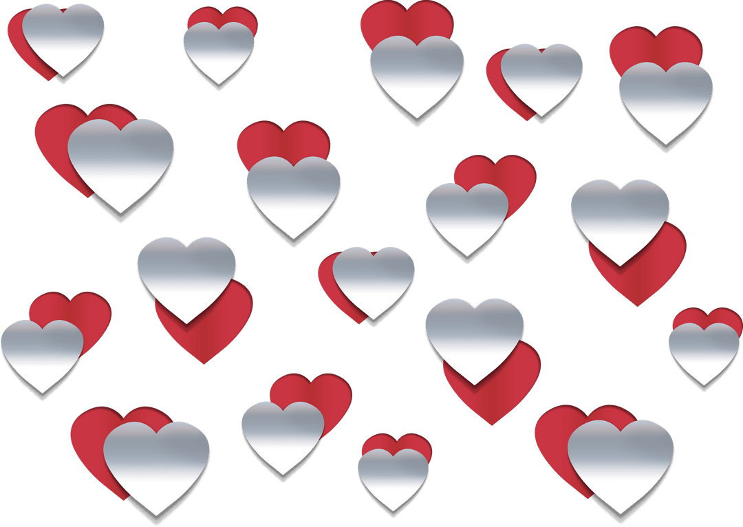 Gradient Hearts Illustration on Transparent Background