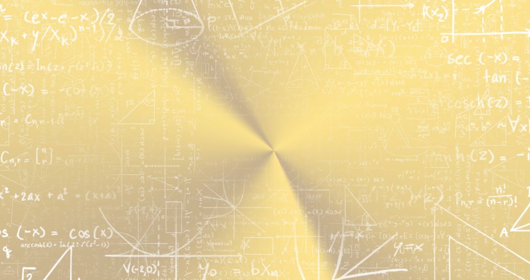Abstract Mathematical Equations on Yellow Background