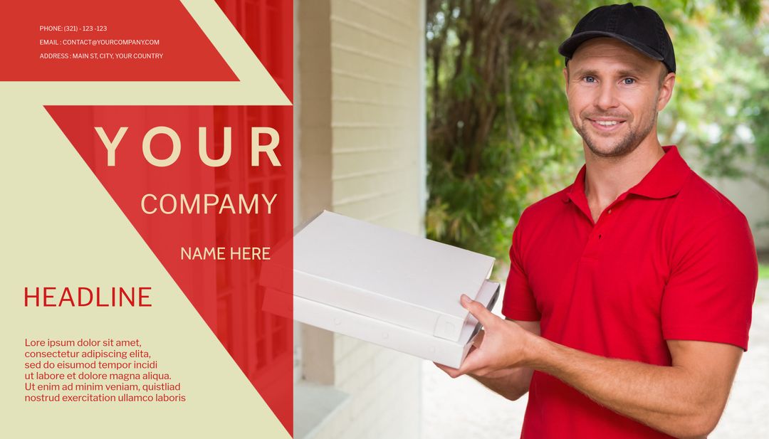 Smiling Delivery Courier with Package for Reliable Logistic Services