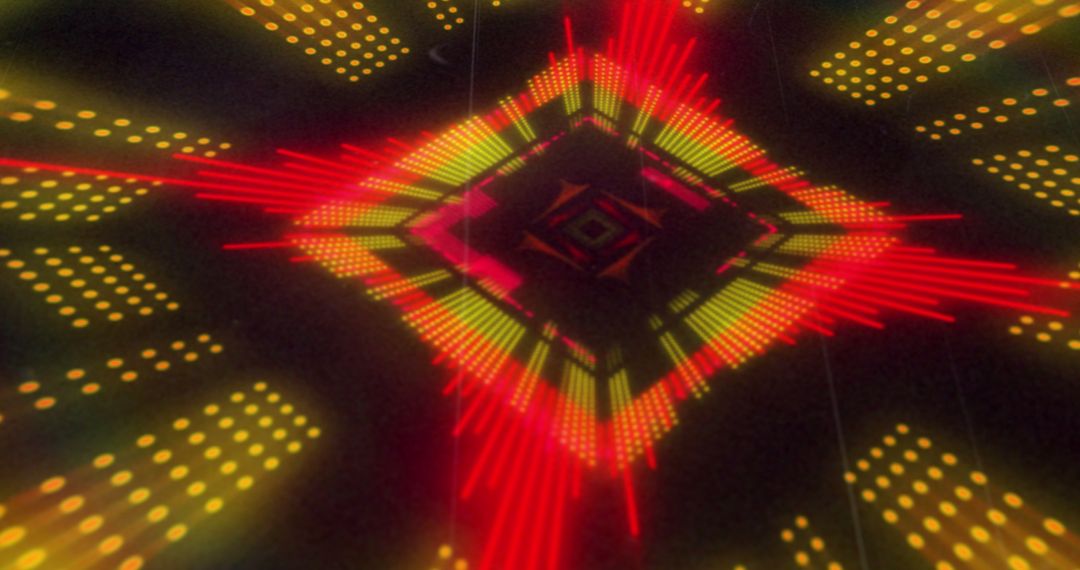 Vibrant Digital Diamond Light Display in Black Background