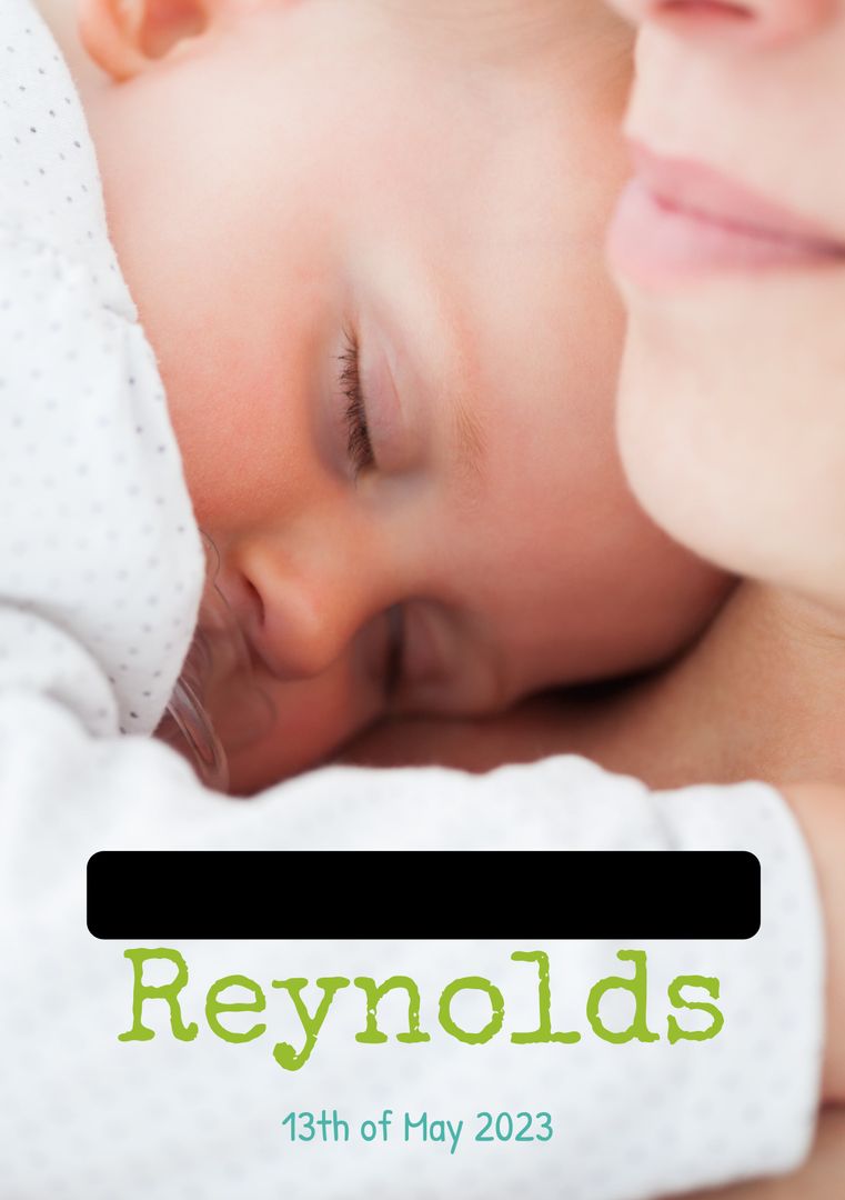 Newborn Baby Sleeping on Mother's Chest with Personalized Text - Download Free Stock Templates Pikwizard.com