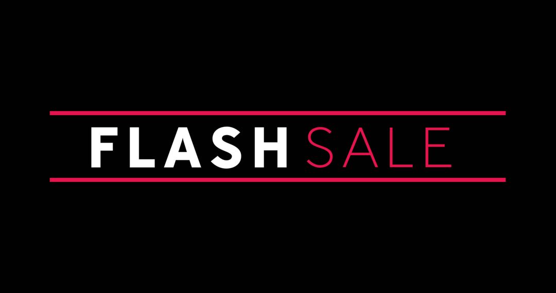 Flash Sale Banner with Bold Typography on Black Background