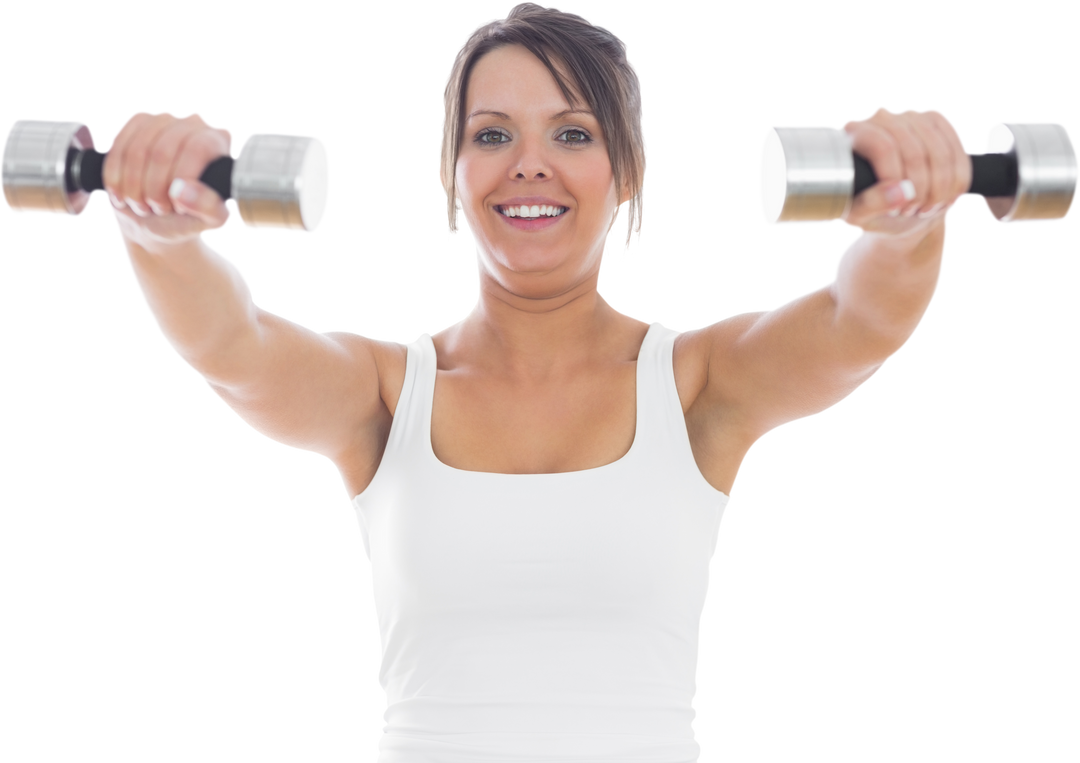 Transparent Young Woman Lifting Dumbbells for Fitness - Download Free Stock Images Pikwizard.com