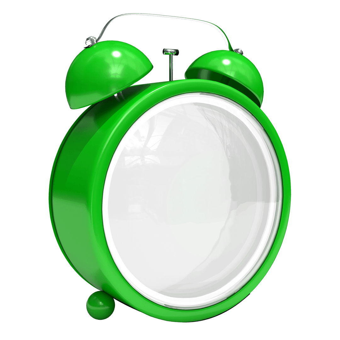Transparent Green Twin Bell Alarm Clock Without Face