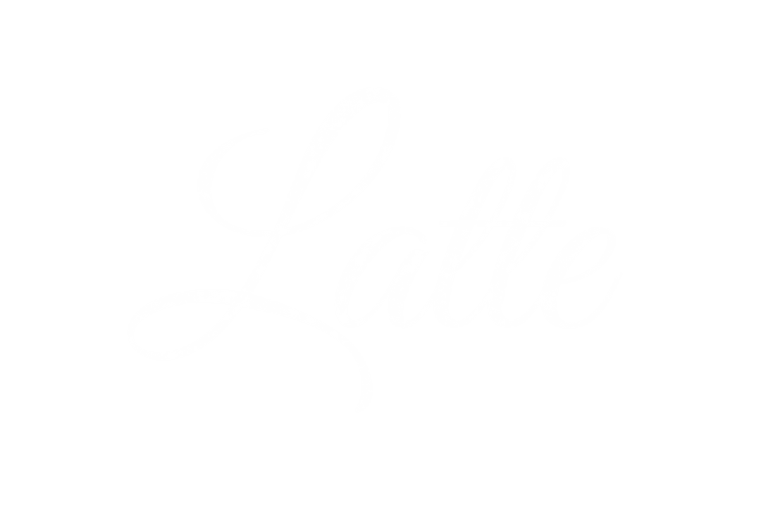 Elegant white latte text illustration on transparent background