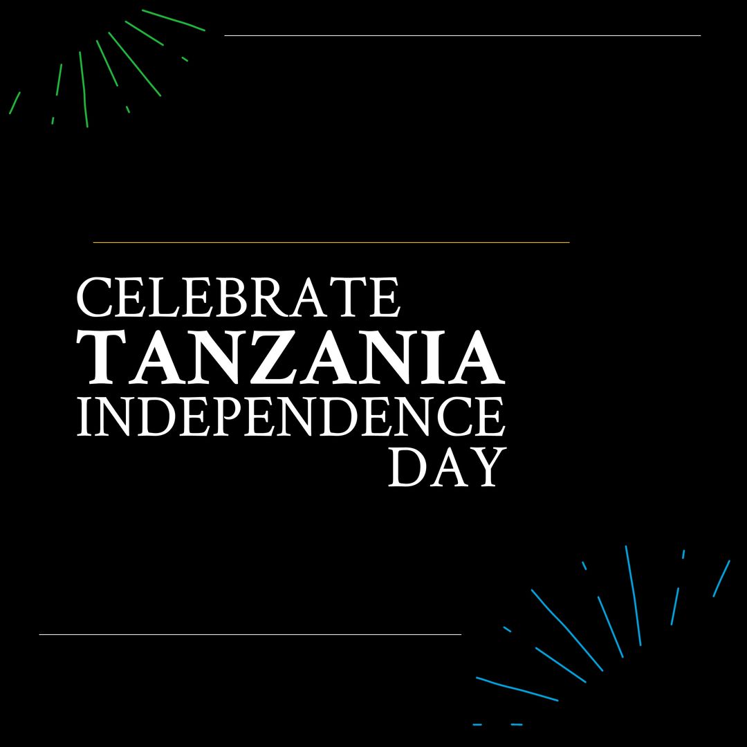 Illustration of celebrate tanzania independence day text with abstract pattern over black background - Download Free Stock Templates Pikwizard.com