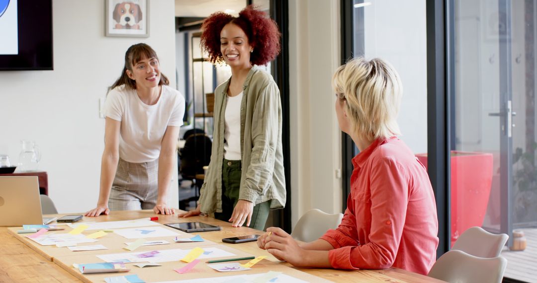 Creative Coworkers Collaborate in Modern Office Space