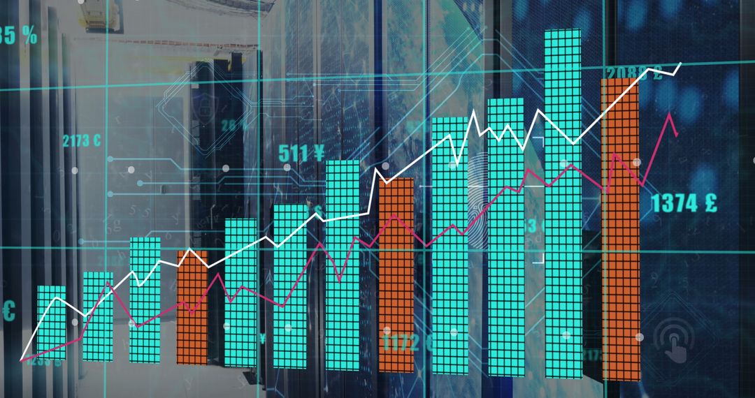 Digital Data Analysis and Financial Growth Concept
