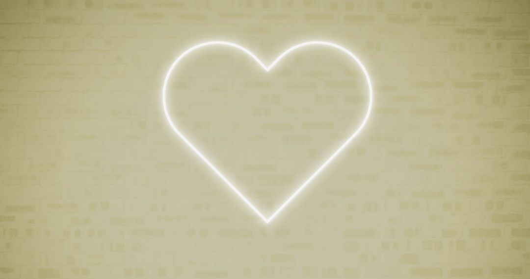 Glowing Heart Neon Sign on Brick Wall - Free Images, Stock Photos and Pictures on Pikwizard.com