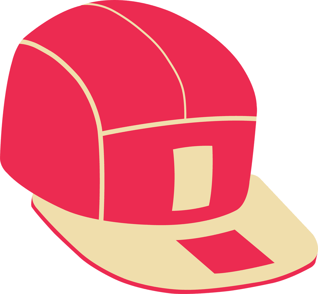 Floating Cap Illustration on Transparent Background Minimalist Flat Style