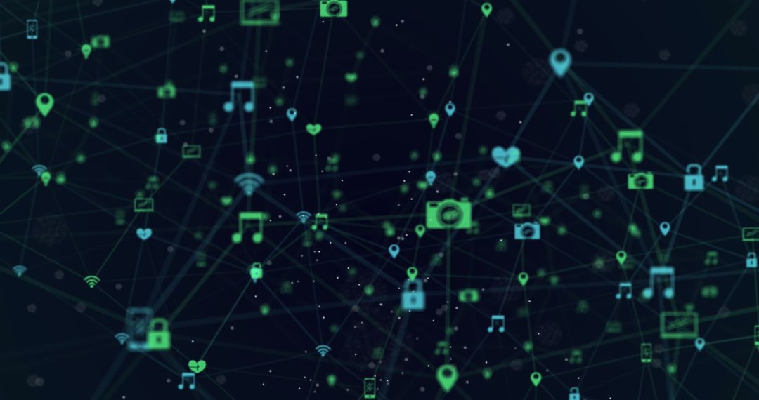 Abstract Digital Network Icons Symbolizing Connectivity