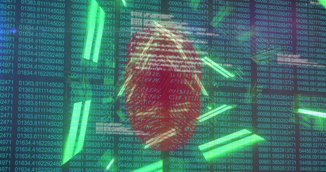 Futuristic Cybersecurity Interface with Digital Fingerprint
