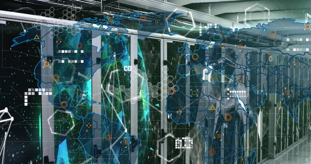 Global Network Concept Over Virtual Data Center Visualization
