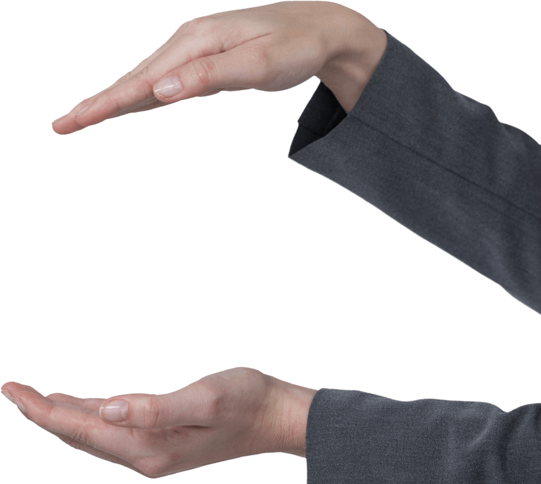 Transparent Businesswoman’s Hands Gesture Isolated