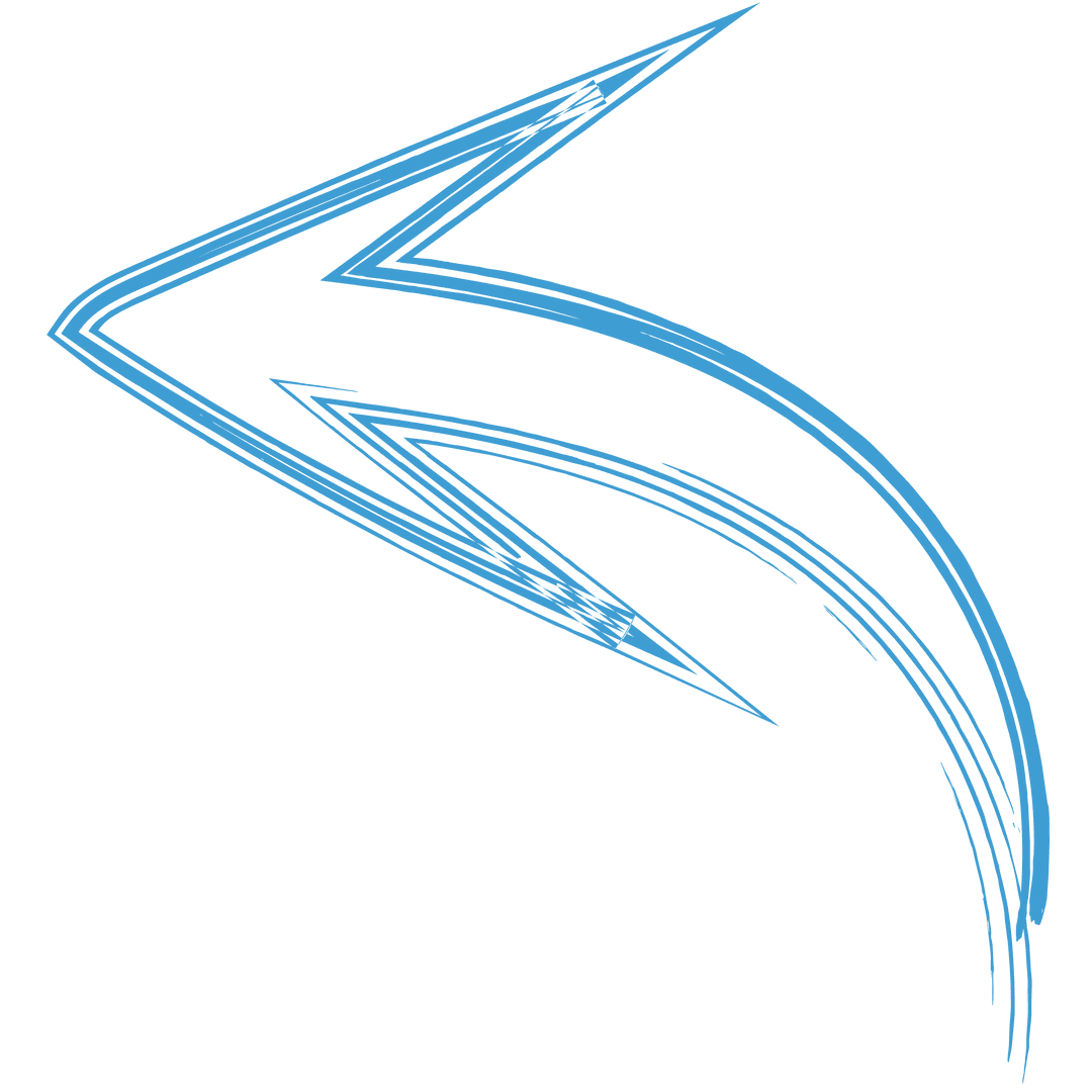 Dynamic Blue Arrow Symbol on Transparent Background