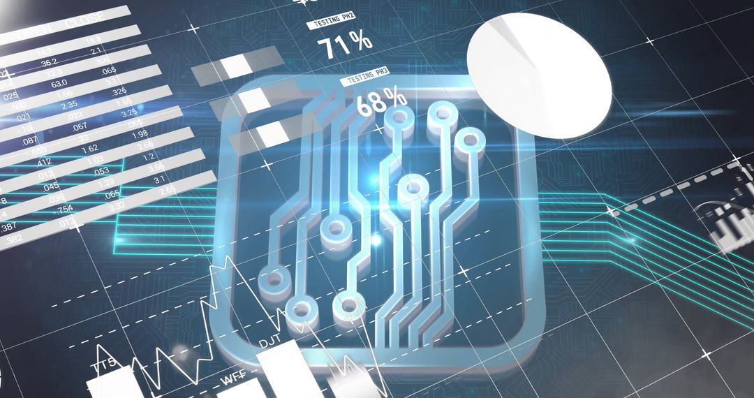 Futuristic Data and Circuit Integration Visualization