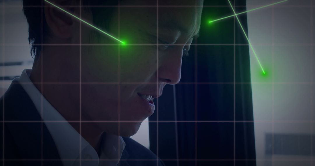 Business Professional Analyzed by Digital Laser Grid Technology