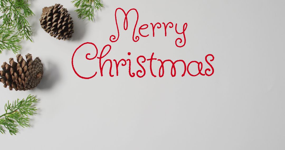 Festive Pine Cones with Merry Christmas Greeting