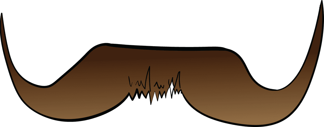 Classic Brown Mustache PNG on Transparent Background