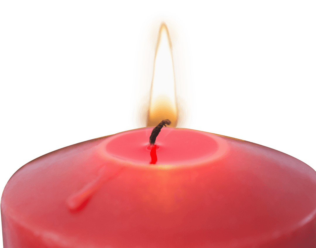 Red Candle Flame on Transparent Background for Elegant Designs