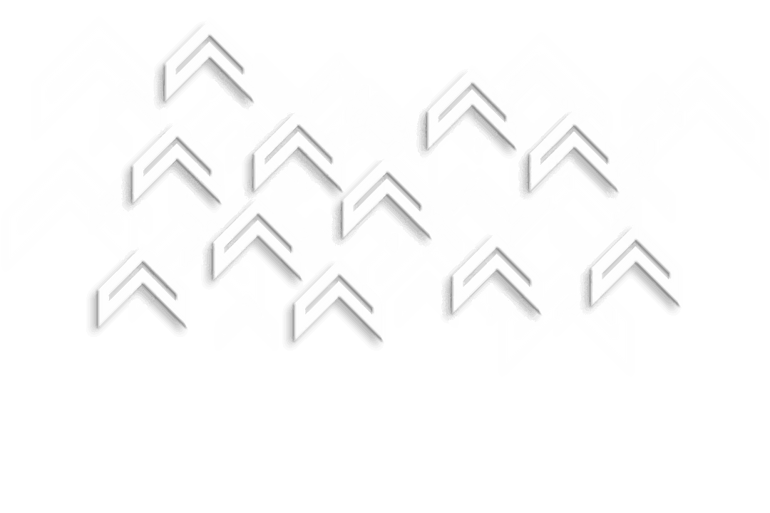 Ascending White Arrows on Transparent Background