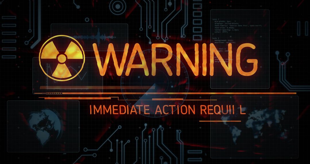 Futuristic Cybersecurity Hazard Warning Interface