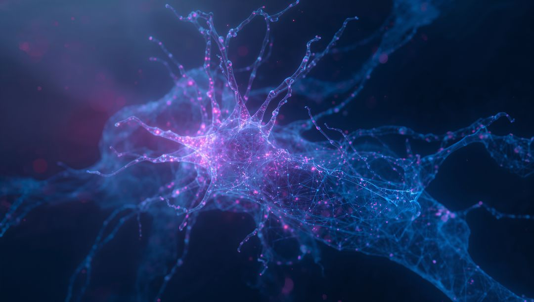 Futuristic Glowing Network Visualization in Digital Space