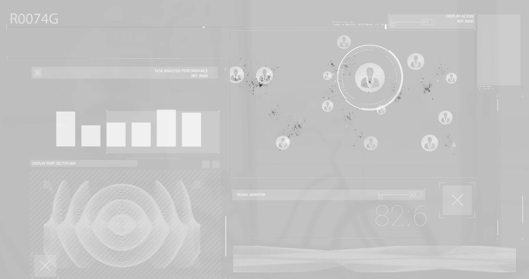 Advanced network dashboard interface with analytics display