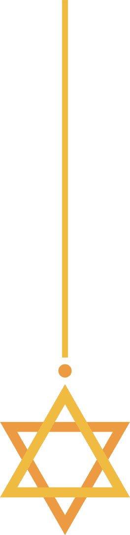 Golden Geometric Pendant on Transparent Background with Star Design