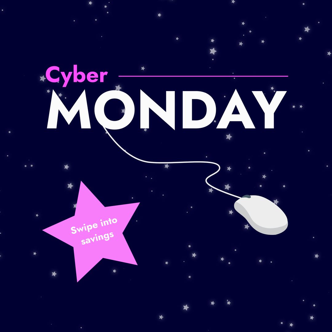 Cyber Monday Sale Promotion with Starry Mouse Background