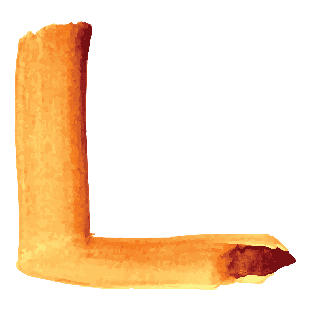 Orange Abstract Shape L on Transparent Background