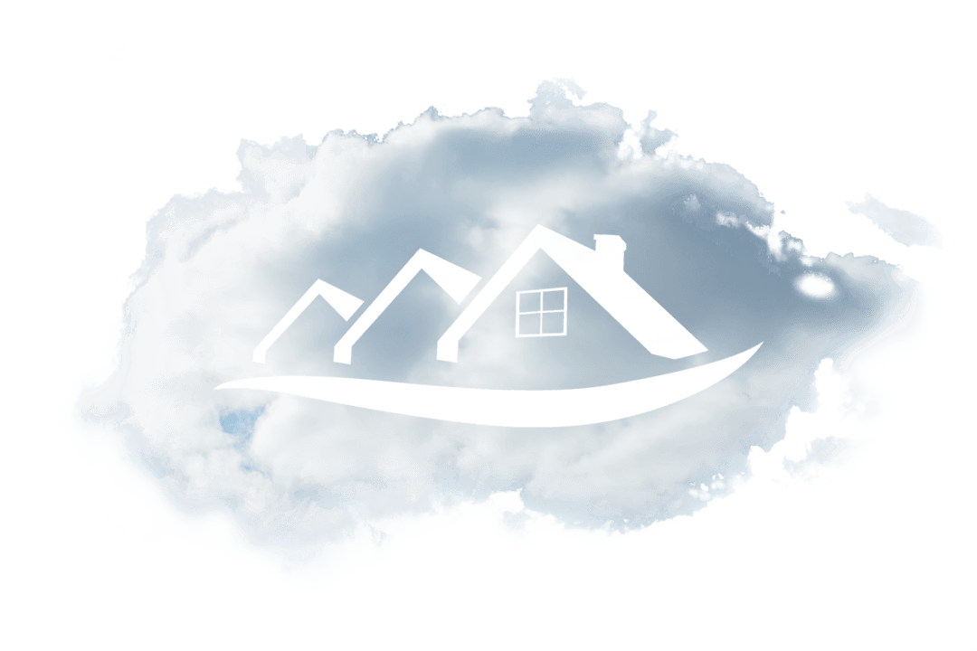Transparent Cloud with House Vector Symbol in Sky
